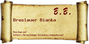 Breslauer Bianka névjegykártya